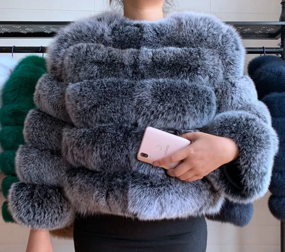 2025 Winter Women's Faux Fur Coar Plaid Solid Long Hair Artificial Fur Jacket For Female Comfortable Lady Faux Fox Fur Jacket