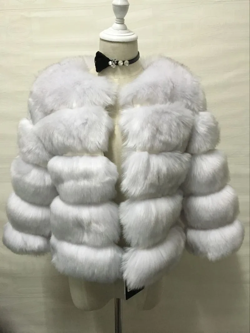 2025 Winter Women's Faux Fur Coar Plaid Solid Long Hair Artificial Fur Jacket For Female Comfortable Lady Faux Fox Fur Jacket