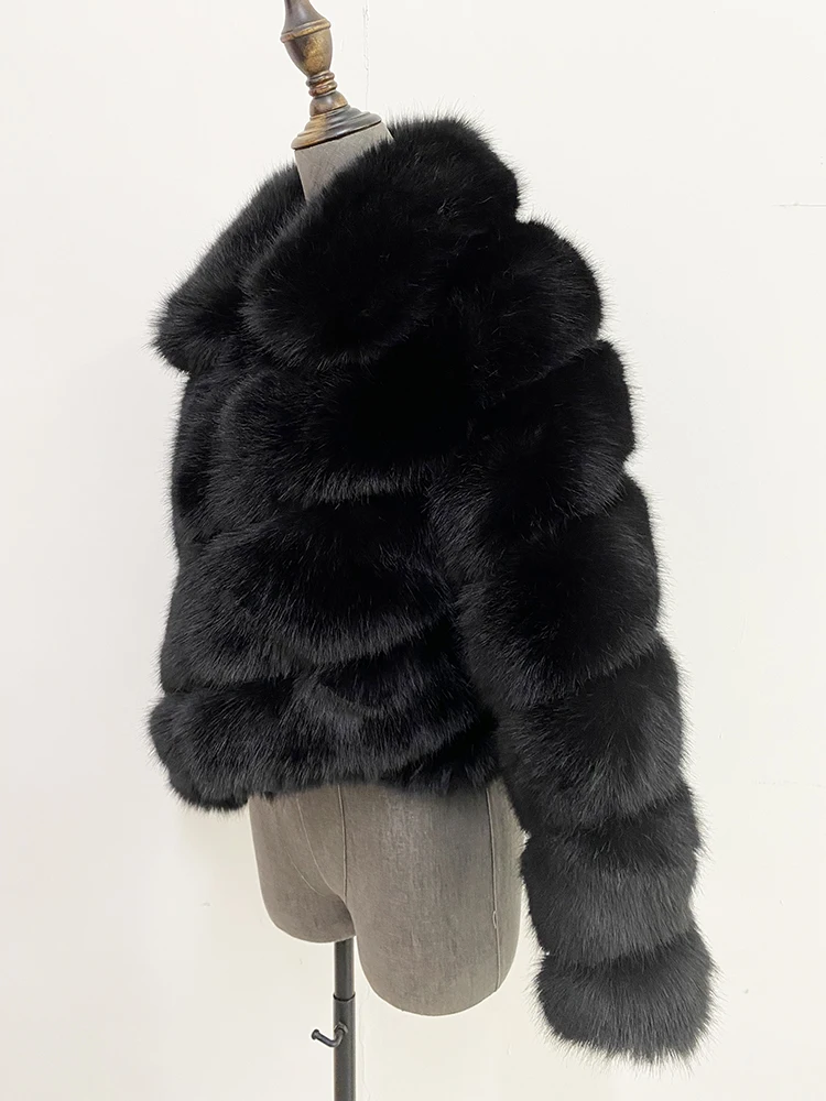 ZADORIN Luxury Irregular Splicing Lapel Short Faux Fur Jacket Women Long Sleeve Fluffy White Faux Fur Coat Women Winter Jackets