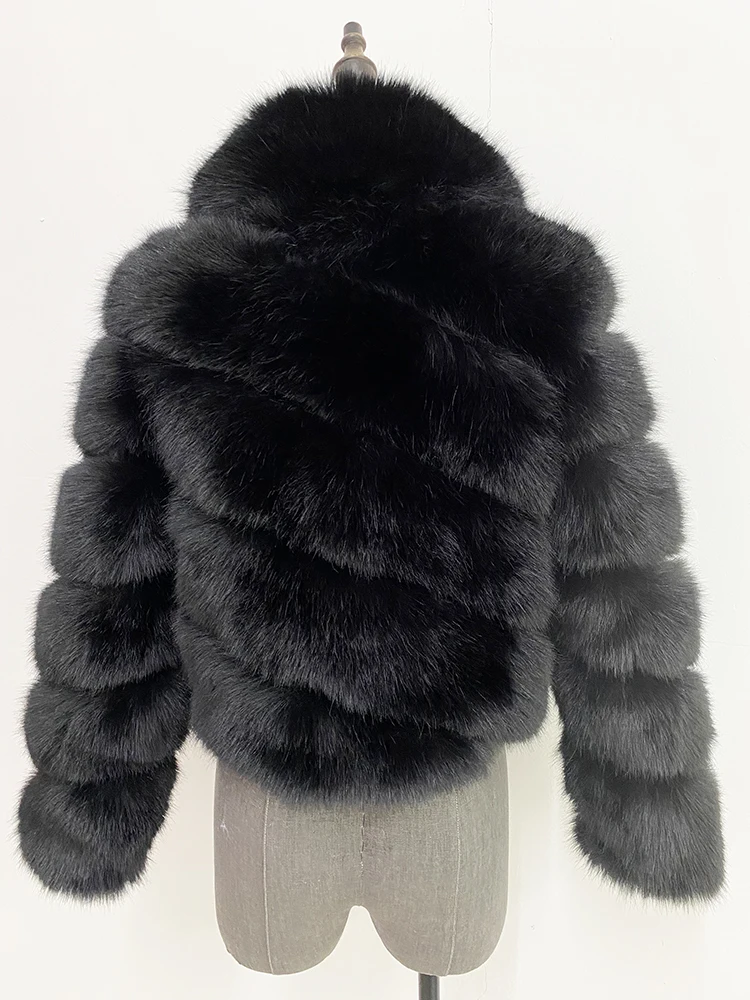 ZADORIN Luxury Irregular Splicing Lapel Short Faux Fur Jacket Women Long Sleeve Fluffy White Faux Fur Coat Women Winter Jackets