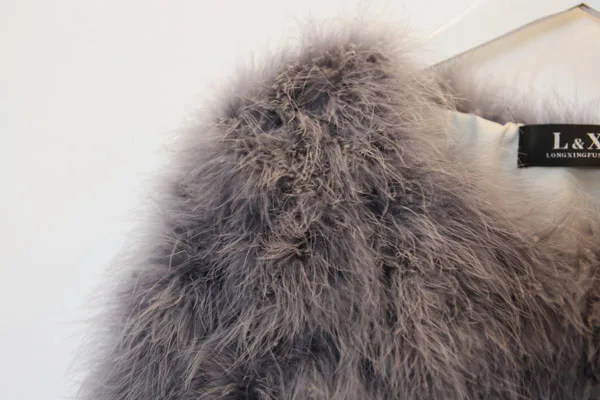 Harppihop 13 colors fashion sexy Ostrich wool turkey fur women coat feather short plus size jacket winter festival long sleeve