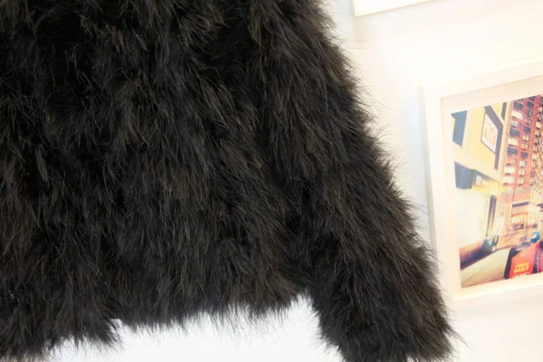 Harppihop 13 colors fashion sexy Ostrich wool turkey fur women coat feather short plus size jacket winter festival long sleeve