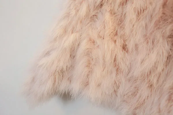 Harppihop 13 colors fashion sexy Ostrich wool turkey fur women coat feather short plus size jacket winter festival long sleeve