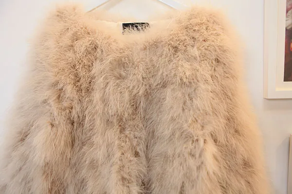 Harppihop 13 colors fashion sexy Ostrich wool turkey fur women coat feather short plus size jacket winter festival long sleeve