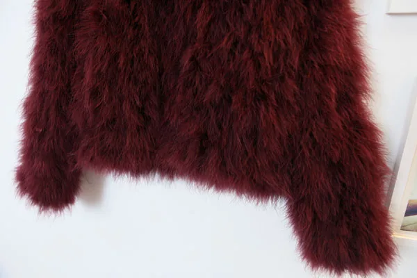 Harppihop 13 colors fashion sexy Ostrich wool turkey fur women coat feather short plus size jacket winter festival long sleeve