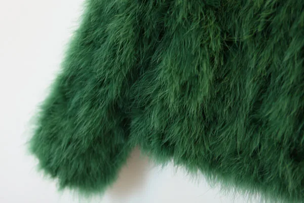 Harppihop 13 colors fashion sexy Ostrich wool turkey fur women coat feather short plus size jacket winter festival long sleeve
