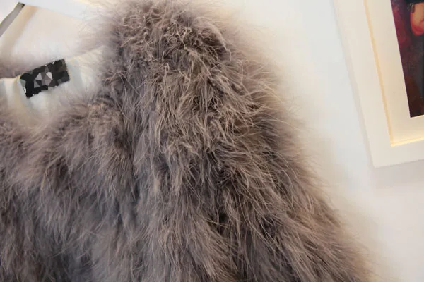 Harppihop 13 colors fashion sexy Ostrich wool turkey fur women coat feather short plus size jacket winter festival long sleeve