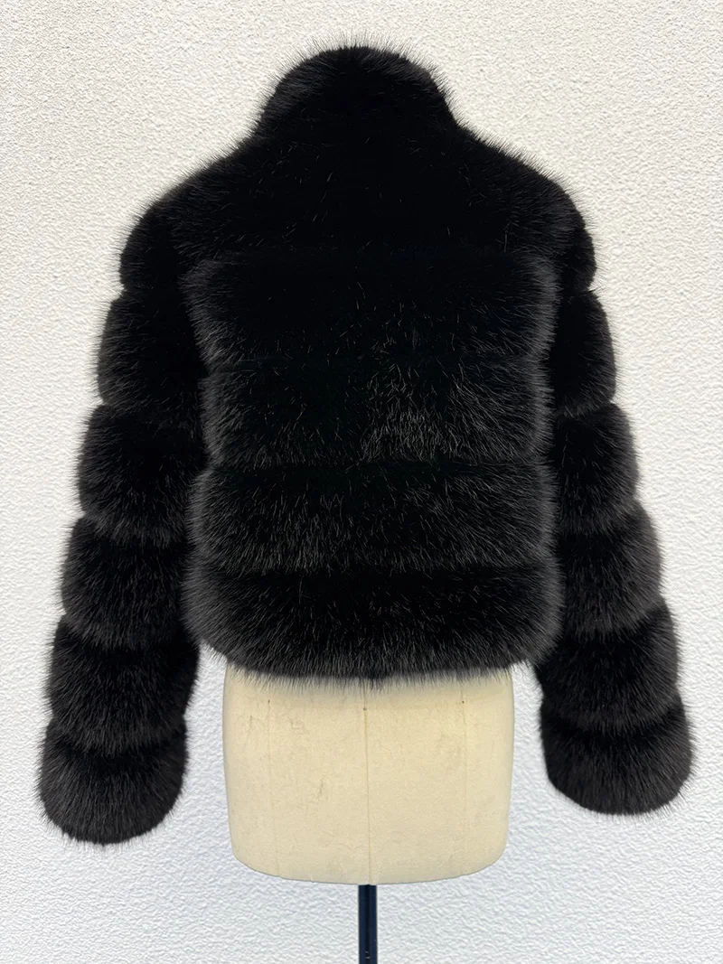 ZADORIN Elegant Stand Collar Long Sleeve Fluffy Faux Fur Coat Woman Clothing Thicken Faux Fur Jackets Winter Coats for Woman Top