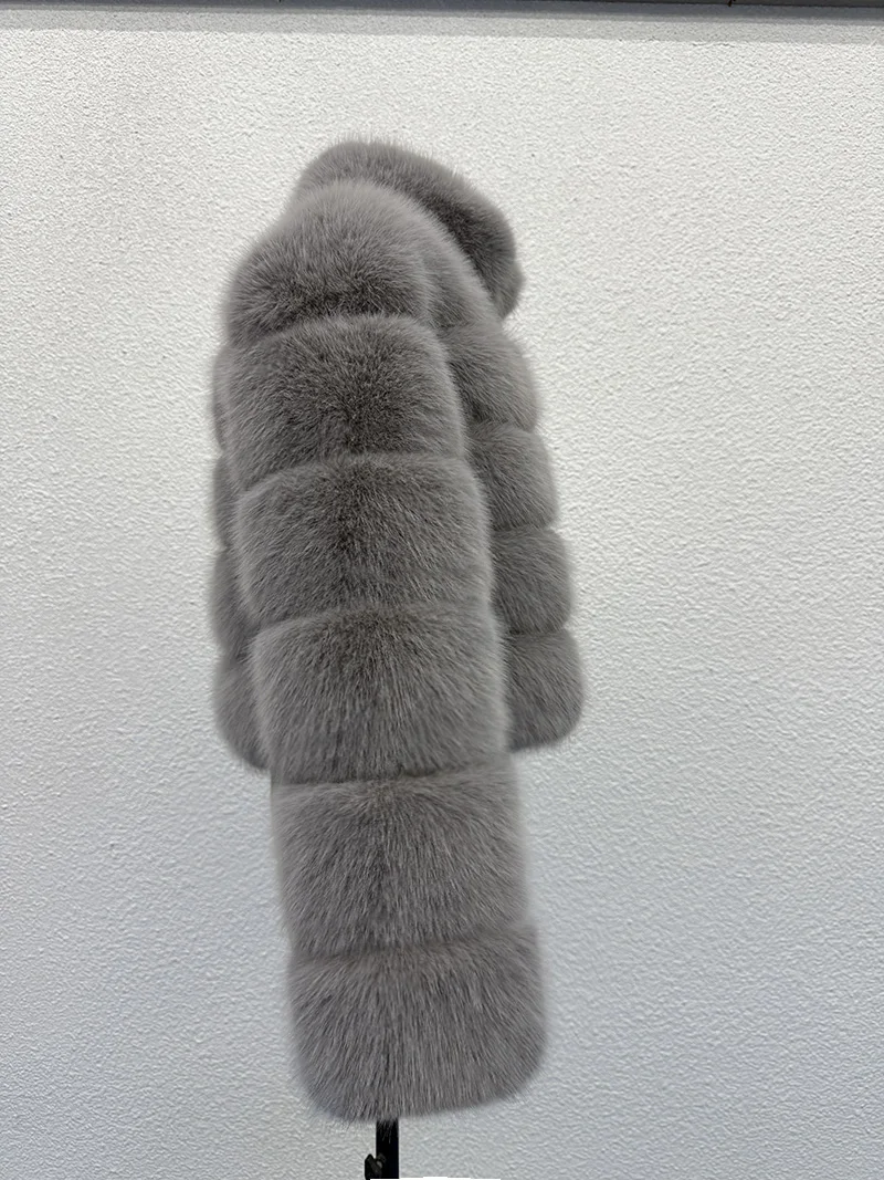 ZADORIN Elegant Stand Collar Long Sleeve Fluffy Faux Fur Coat Woman Clothing Thicken Faux Fur Jackets Winter Coats for Woman Top