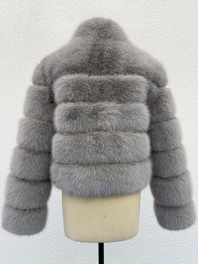 ZADORIN Elegant Stand Collar Long Sleeve Fluffy Faux Fur Coat Woman Clothing Thicken Faux Fur Jackets Winter Coats for Woman Top
