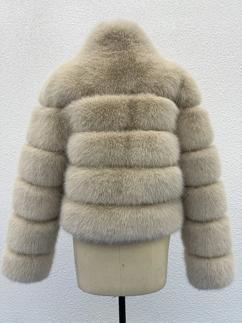 ZADORIN Elegant Stand Collar Long Sleeve Fluffy Faux Fur Coat Woman Clothing Thicken Faux Fur Jackets Winter Coats for Woman Top