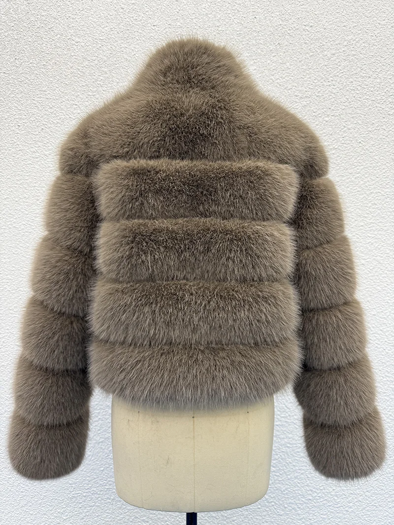 ZADORIN Elegant Stand Collar Long Sleeve Fluffy Faux Fur Coat Woman Clothing Thicken Faux Fur Jackets Winter Coats for Woman Top