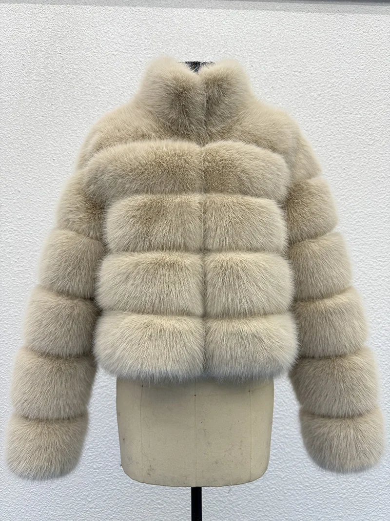 ZADORIN Elegant Stand Collar Long Sleeve Fluffy Faux Fur Coat Woman Clothing Thicken Faux Fur Jackets Winter Coats for Woman Top