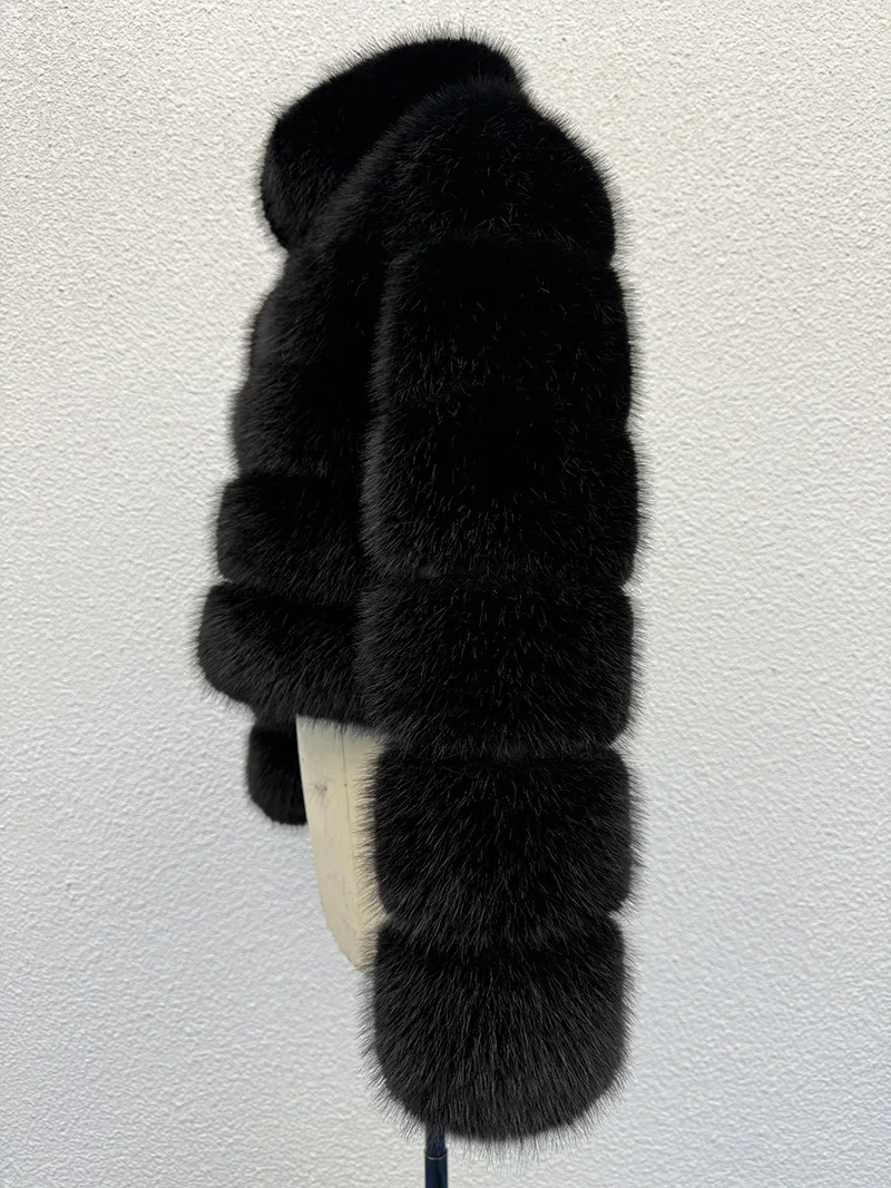 ZADORIN Elegant Stand Collar Long Sleeve Fluffy Faux Fur Coat Woman Clothing Thicken Faux Fur Jackets Winter Coats for Woman Top