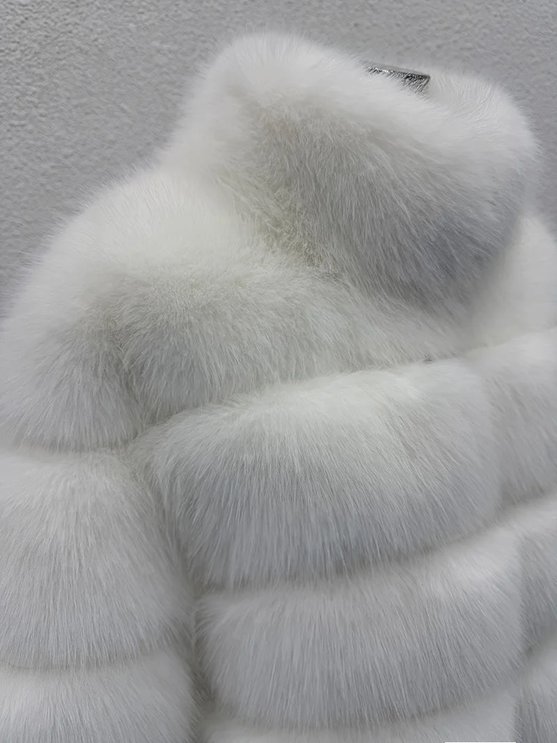 ZADORIN Elegant Stand Collar Long Sleeve Fluffy Faux Fur Coat Woman Clothing Thicken Faux Fur Jackets Winter Coats for Woman Top