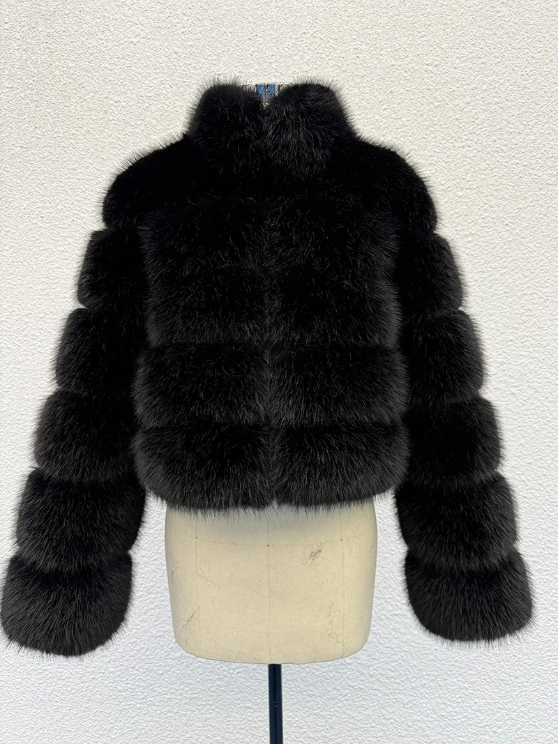 ZADORIN Elegant Stand Collar Long Sleeve Fluffy Faux Fur Coat Woman Clothing Thicken Faux Fur Jackets Winter Coats for Woman Top