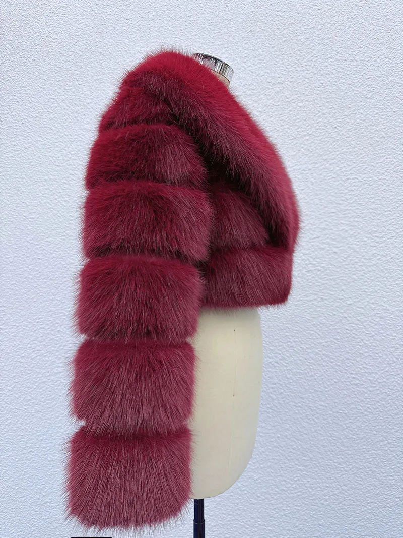 DEAT 2026 Winter Fashion Faux Fur Coat For Women Eco-friendly Fox Fur Short Style Large Fur Collar High Waist Jacks 11C688