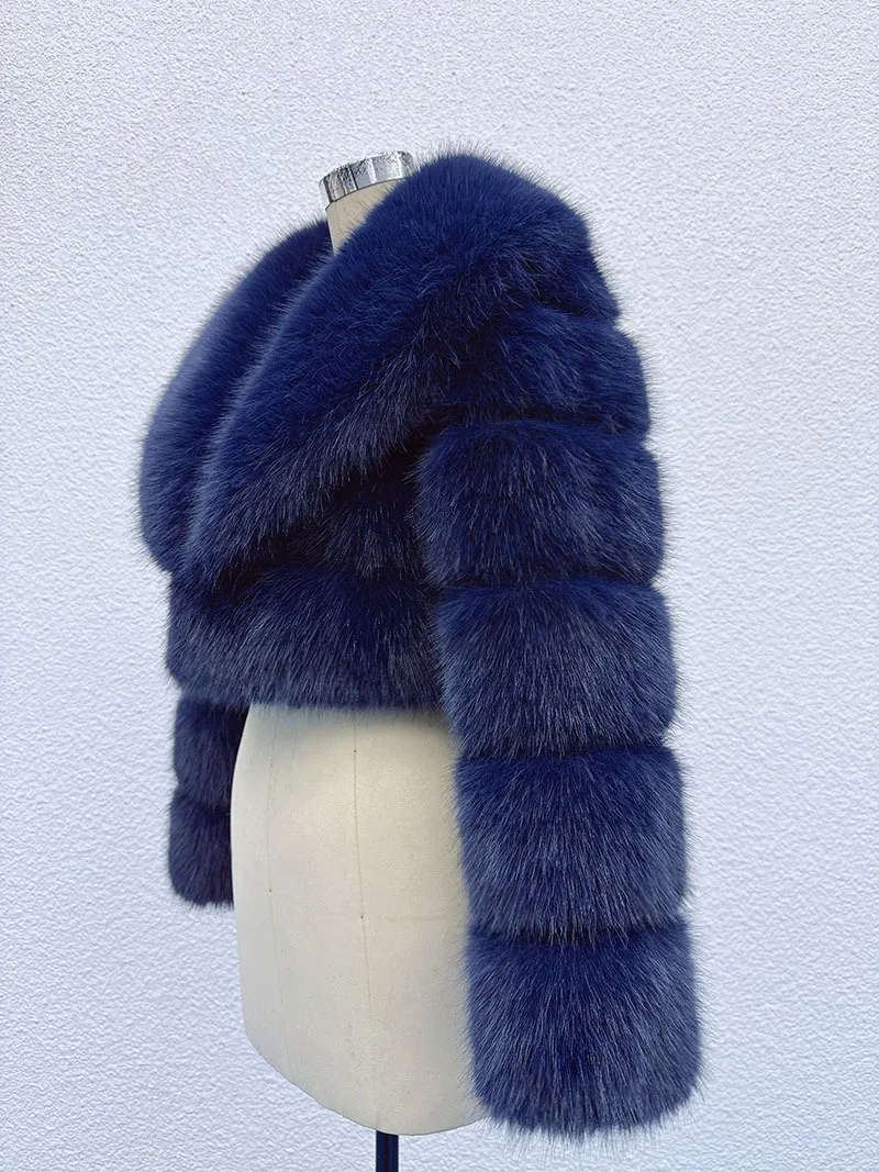 DEAT 2026 Winter Fashion Faux Fur Coat For Women Eco-friendly Fox Fur Short Style Large Fur Collar High Waist Jacks 11C688