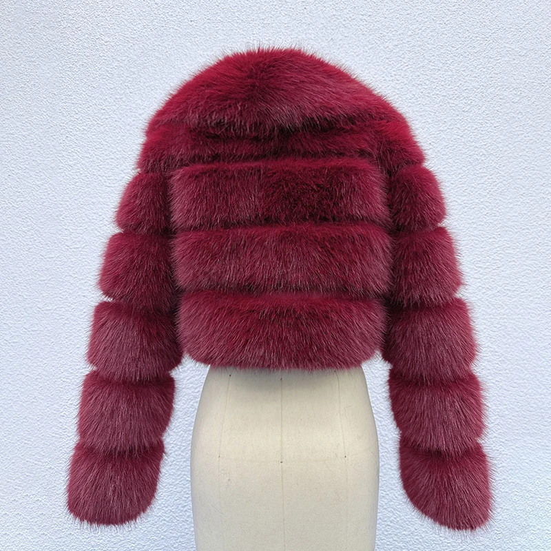 DEAT 2026 Winter Fashion Faux Fur Coat For Women Eco-friendly Fox Fur Short Style Large Fur Collar High Waist Jacks 11C688