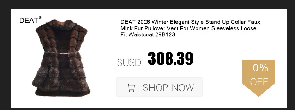 DEAT 2026 Winter Fashion Style Loose V-neck Faux Mink Fur Coat Short Coats For Women Soft Single Breasted Jackets 29B296