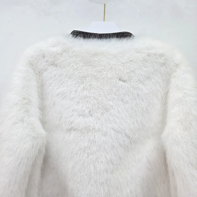 DEAT 2026 Winter Fashion Style Loose V-neck Faux Mink Fur Coat Short Coats For Women Soft Single Breasted Jackets 29B296
