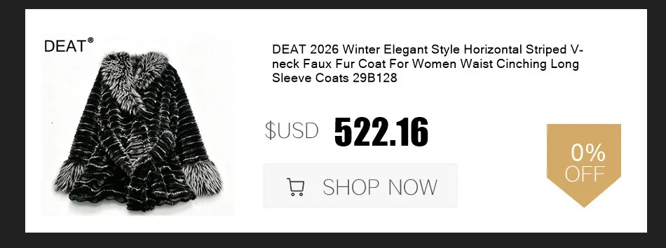 DEAT 2026 Winter Fashion Style Loose V-neck Faux Mink Fur Coat Short Coats For Women Soft Single Breasted Jackets 29B296