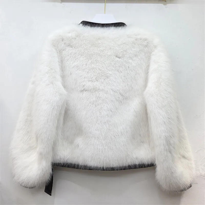 DEAT 2026 Winter Fashion Style Loose V-neck Faux Mink Fur Coat Short Coats For Women Soft Single Breasted Jackets 29B296