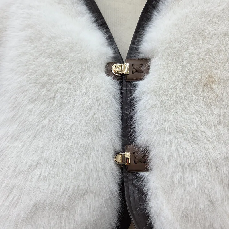 DEAT 2026 Winter Fashion Style Loose V-neck Faux Mink Fur Coat Short Coats For Women Soft Single Breasted Jackets 29B296
