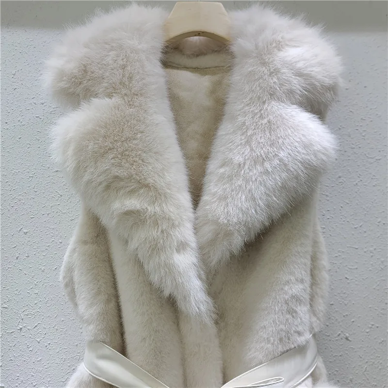 Women Faux Fur Vest Coats Jackets Turn Down Collar Vests Coat Thick Warm Y2k Streetwear Jacket Elegant Sleeveless Autumn Winter