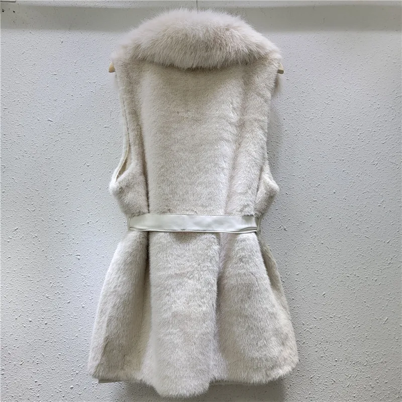 Women Faux Fur Vest Coats Jackets Turn Down Collar Vests Coat Thick Warm Y2k Streetwear Jacket Elegant Sleeveless Autumn Winter