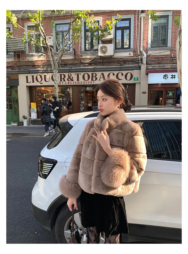 Women Faux Fur Coats Jackets Stand Collar Short Coat Thick Warm Y2k Streetwear Jacket Elegant Work Outerwear Autumn Winter