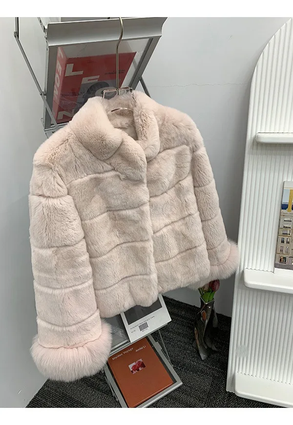 Women Faux Fur Coats Jackets Stand Collar Short Coat Thick Warm Y2k Streetwear Jacket Elegant Work Outerwear Autumn Winter