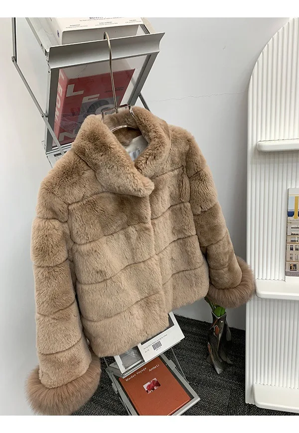 Women Faux Fur Coats Jackets Stand Collar Short Coat Thick Warm Y2k Streetwear Jacket Elegant Work Outerwear Autumn Winter