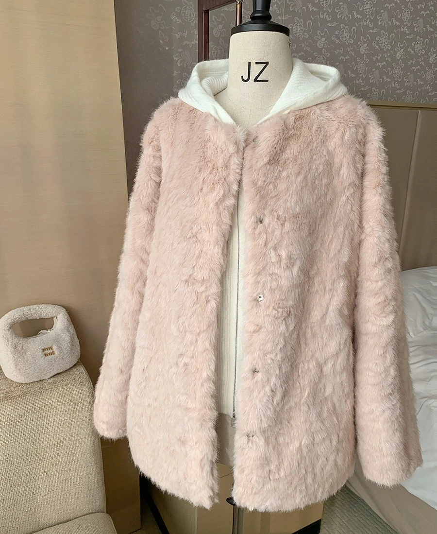 Faux Fur Coats Mid Length Jackets Women Turn Down Collar Coat Thick Warm Y2k Streetwear Jacket Elegant Outerwear Autumn Winter