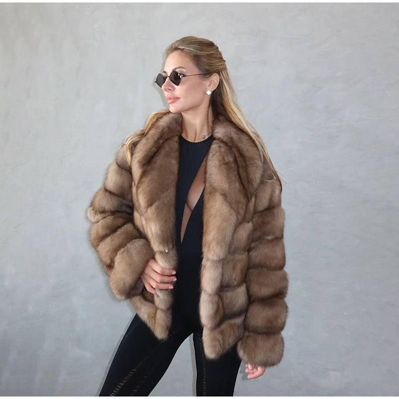 Fashion Fluffy Faux Fur Coat Women Lapel Long Sleeve Loose Pleated Jackets New Winter Warm Female Chic High Street Outerwear