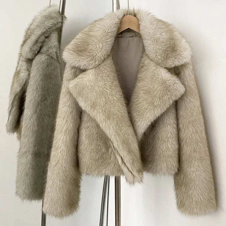 Mumaroho 2026 Winter Autumn Women Faux Fur Jacket Coat Striped Long Sleeve Thick Warm Outwear Fluffy Coat For Women
