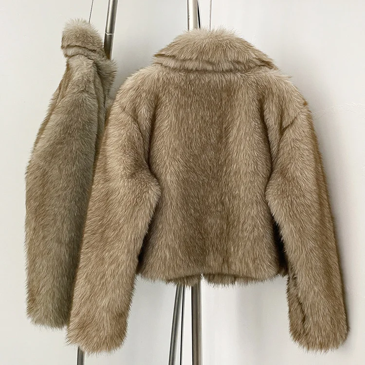 Mumaroho 2026 Winter Autumn Women Faux Fur Jacket Coat Striped Long Sleeve Thick Warm Outwear Fluffy Coat For Women