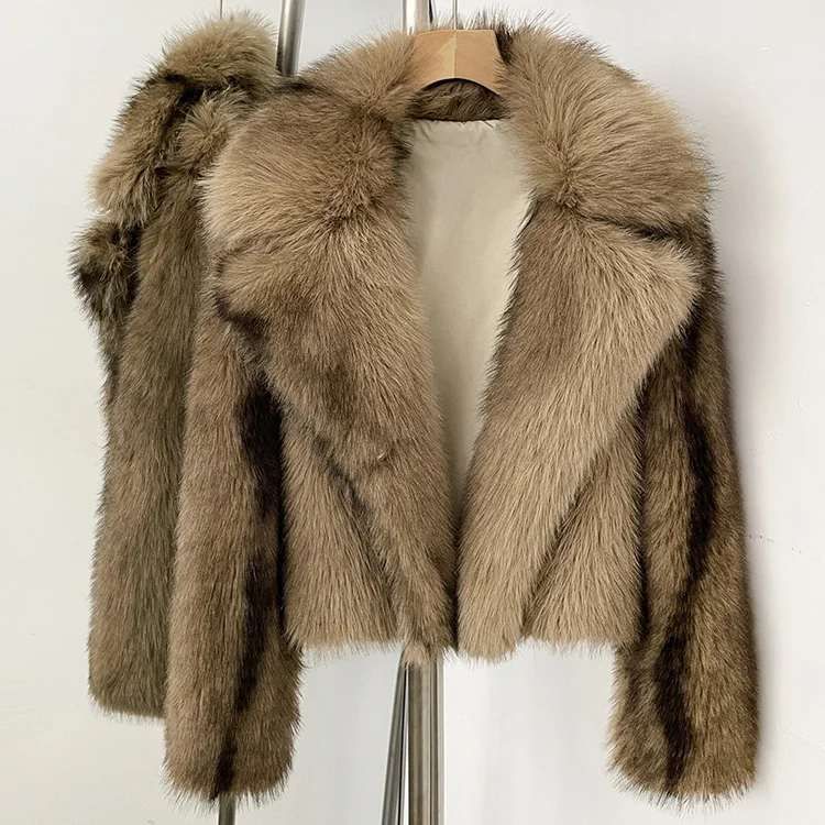 Mumaroho 2026 Winter Autumn Women Faux Fur Jacket Coat Striped Long Sleeve Thick Warm Outwear Fluffy Coat For Women