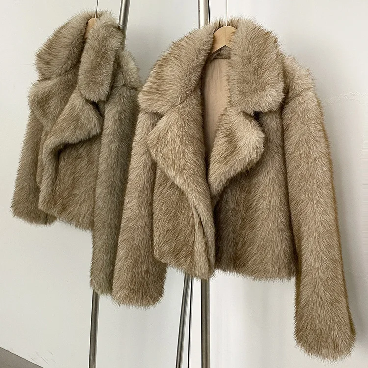 Mumaroho 2026 Winter Autumn Women Faux Fur Jacket Coat Striped Long Sleeve Thick Warm Outwear Fluffy Coat For Women