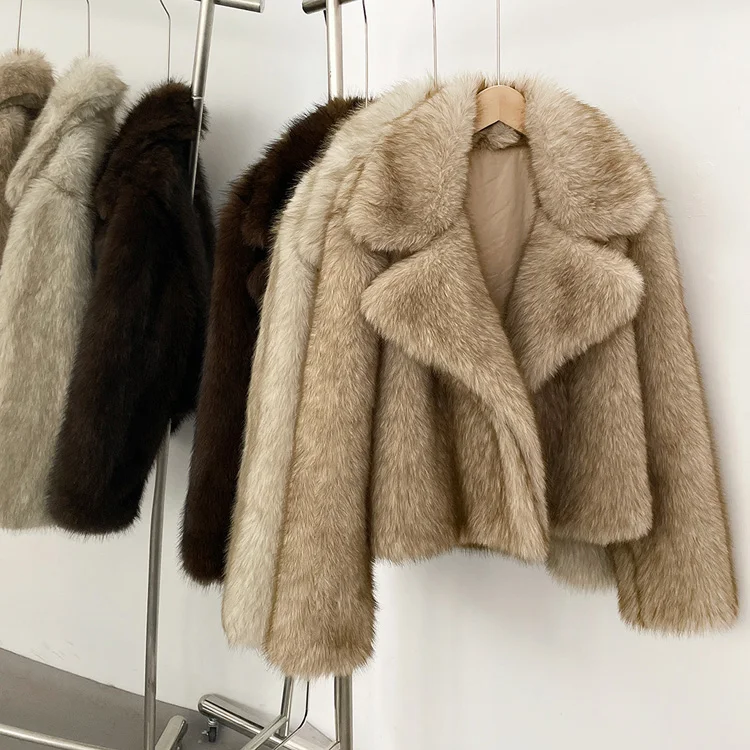Mumaroho 2026 Winter Autumn Women Faux Fur Jacket Coat Striped Long Sleeve Thick Warm Outwear Fluffy Coat For Women