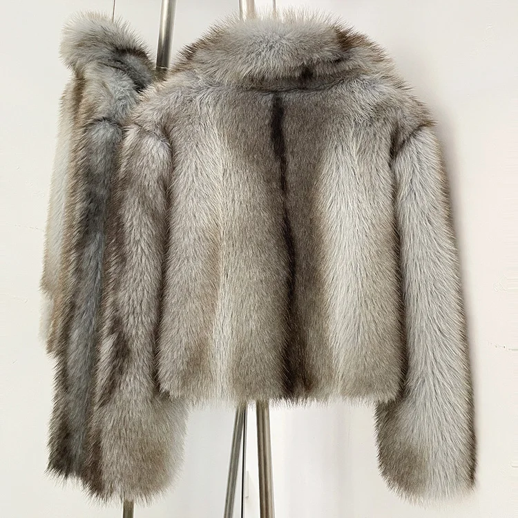 Mumaroho 2026 Winter Autumn Women Faux Fur Jacket Coat Striped Long Sleeve Thick Warm Outwear Fluffy Coat For Women