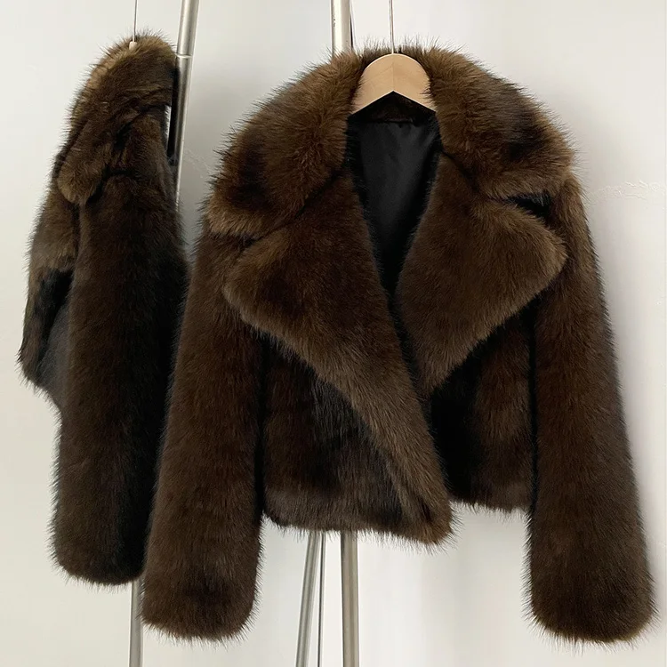 Mumaroho 2026 Winter Autumn Women Faux Fur Jacket Coat Striped Long Sleeve Thick Warm Outwear Fluffy Coat For Women