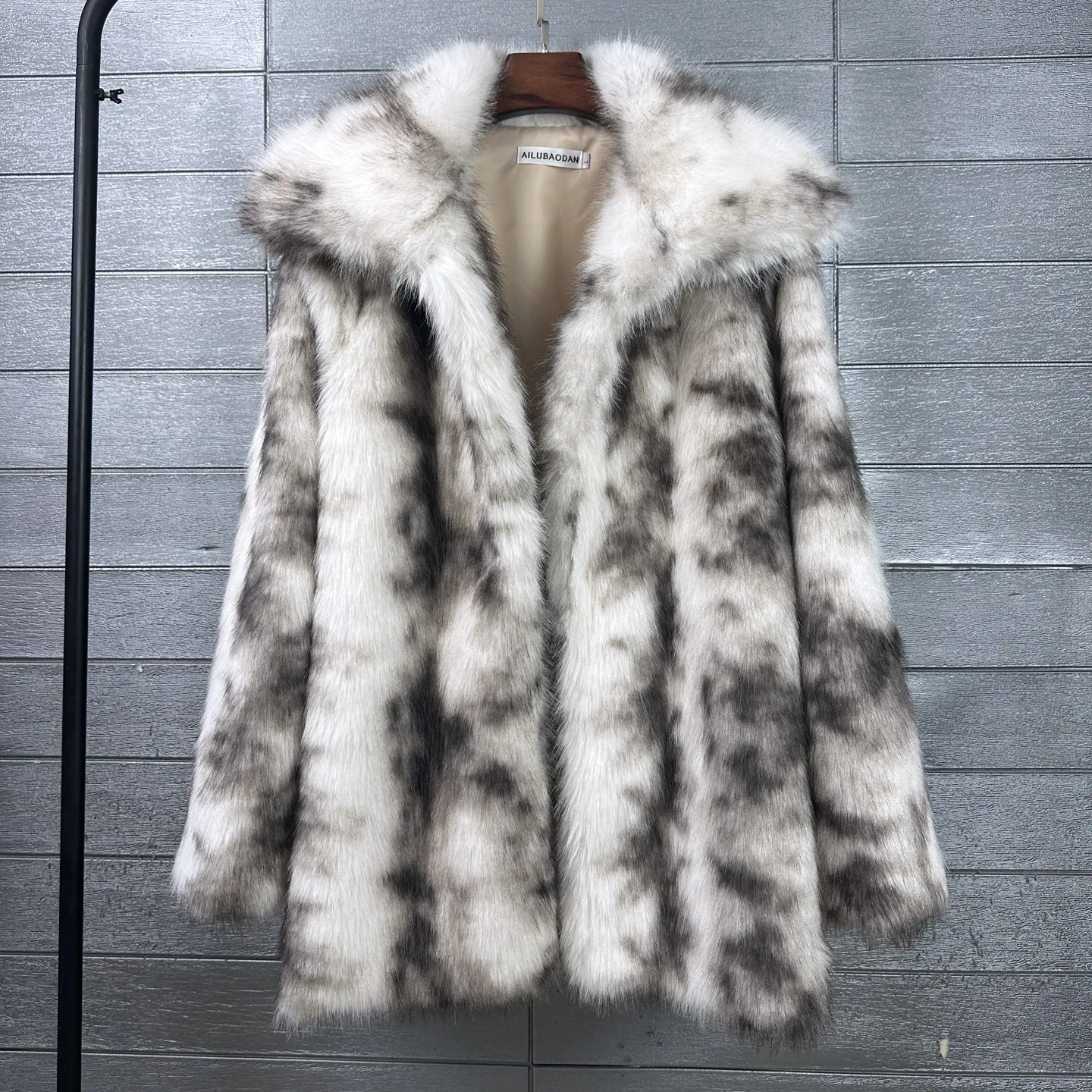 Women Faux Fur Coats Jackets Turn Down Collar Mid Length Coat Thick Warm Y2k Streetwear Jacket Elegant Outerwear Autumn Winter