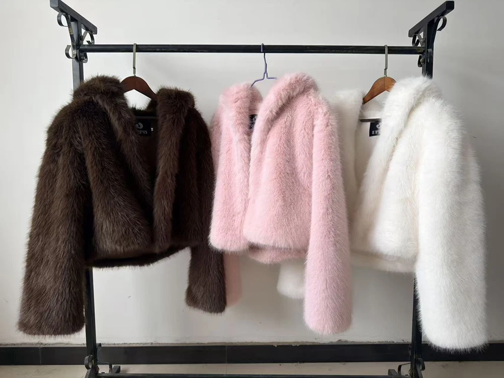 ZADORIN Fashion Women Brown Faux Fox Fur Coat Loose Hooded Thick Warm Fluffy Jacket Fashion Winter Short Plush Outerwear Coats