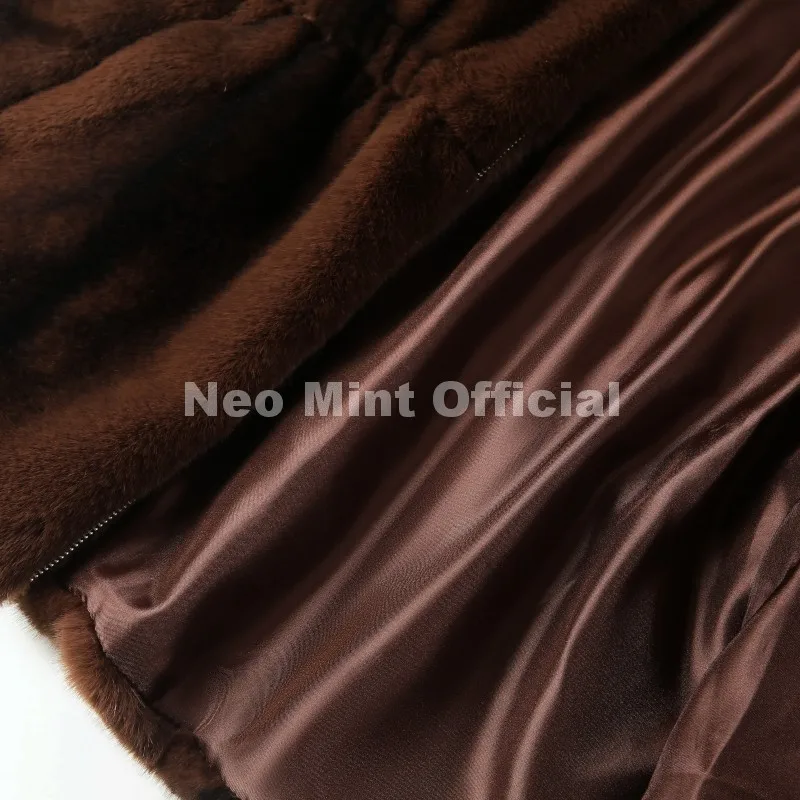 Neo Mint Iconic Blogger Fashion Vintage Striped Sable Mink Peplum Jacket Women 2026 Winter Luxury Brand Faux Fur Coat Outerwears