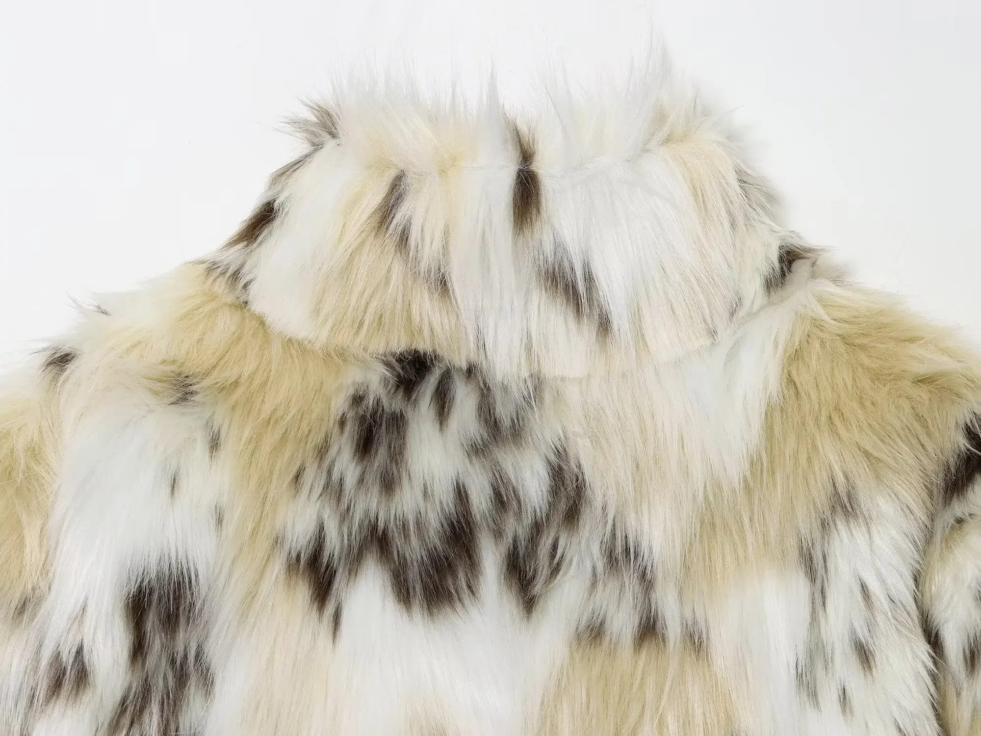 KONDALA Casual Leopard Faux Fur Jackets Women Long Sleeve Buttons Loose Jackets Fashion 2025 Autumn Winter Thick Warm Outwears