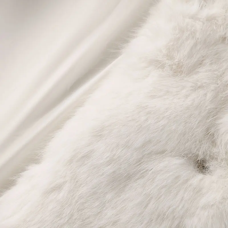 Neo Mint Chic Street Furry Collar Faux Fur Coat Women 2024 Winter Hot Girls Snow White Mountain Fashion Fluffy Fox Fur Jacket