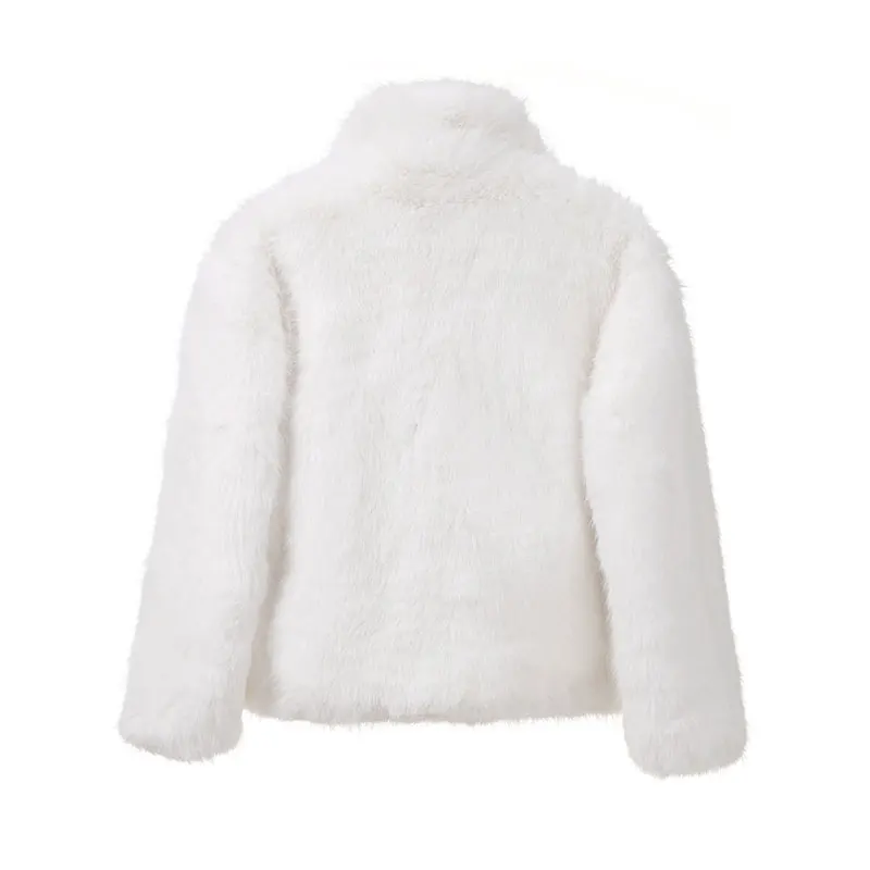 Neo Mint Chic Street Furry Collar Faux Fur Coat Women 2024 Winter Hot Girls Snow White Mountain Fashion Fluffy Fox Fur Jacket
