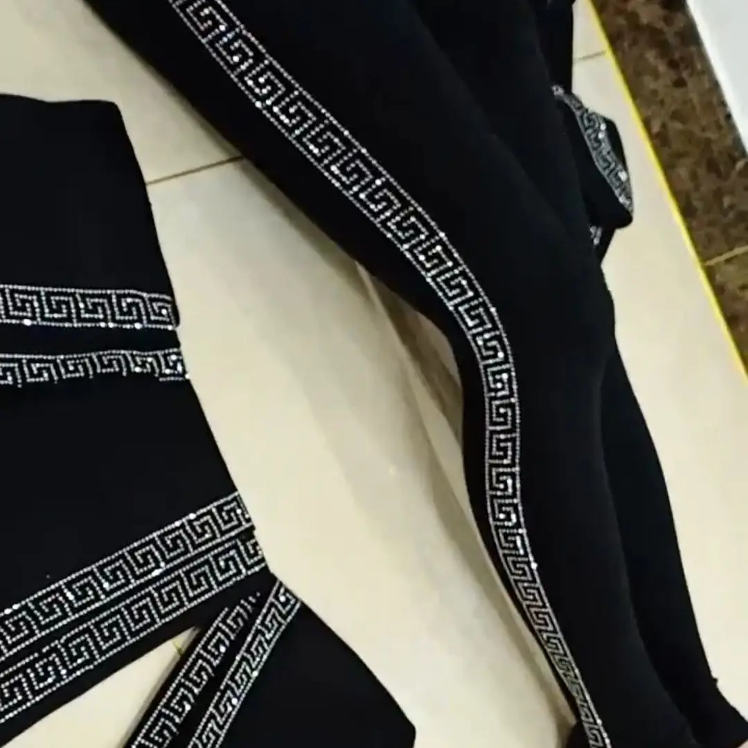Four Seasons High Waist Stretch Women Leggings All-match Shiny Hot Diamonds Skinny Pants Thicken Fleece Ankle-length Leggings