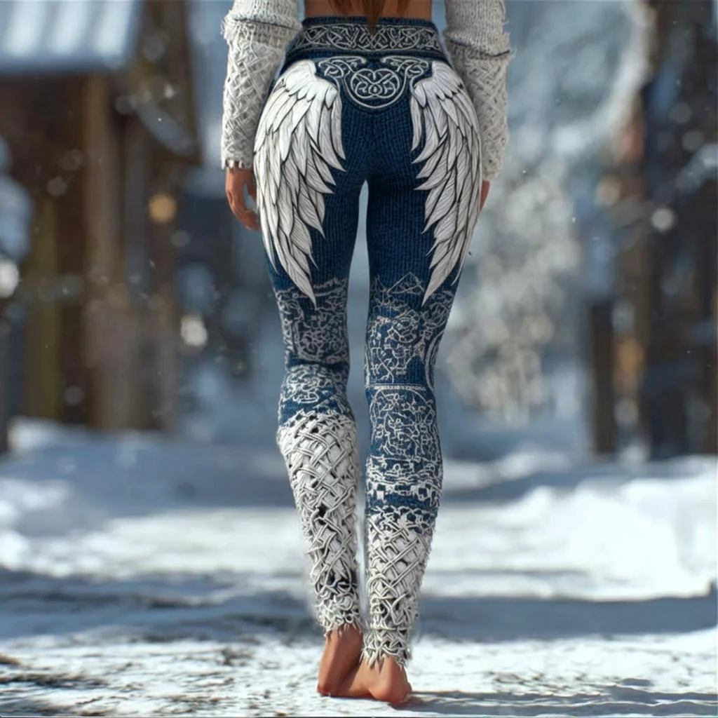 New Women's Leggings Green Forest Graphics Outdoor Trousers Polyester Spandex Stretch Elastic Waist Control Streetwear